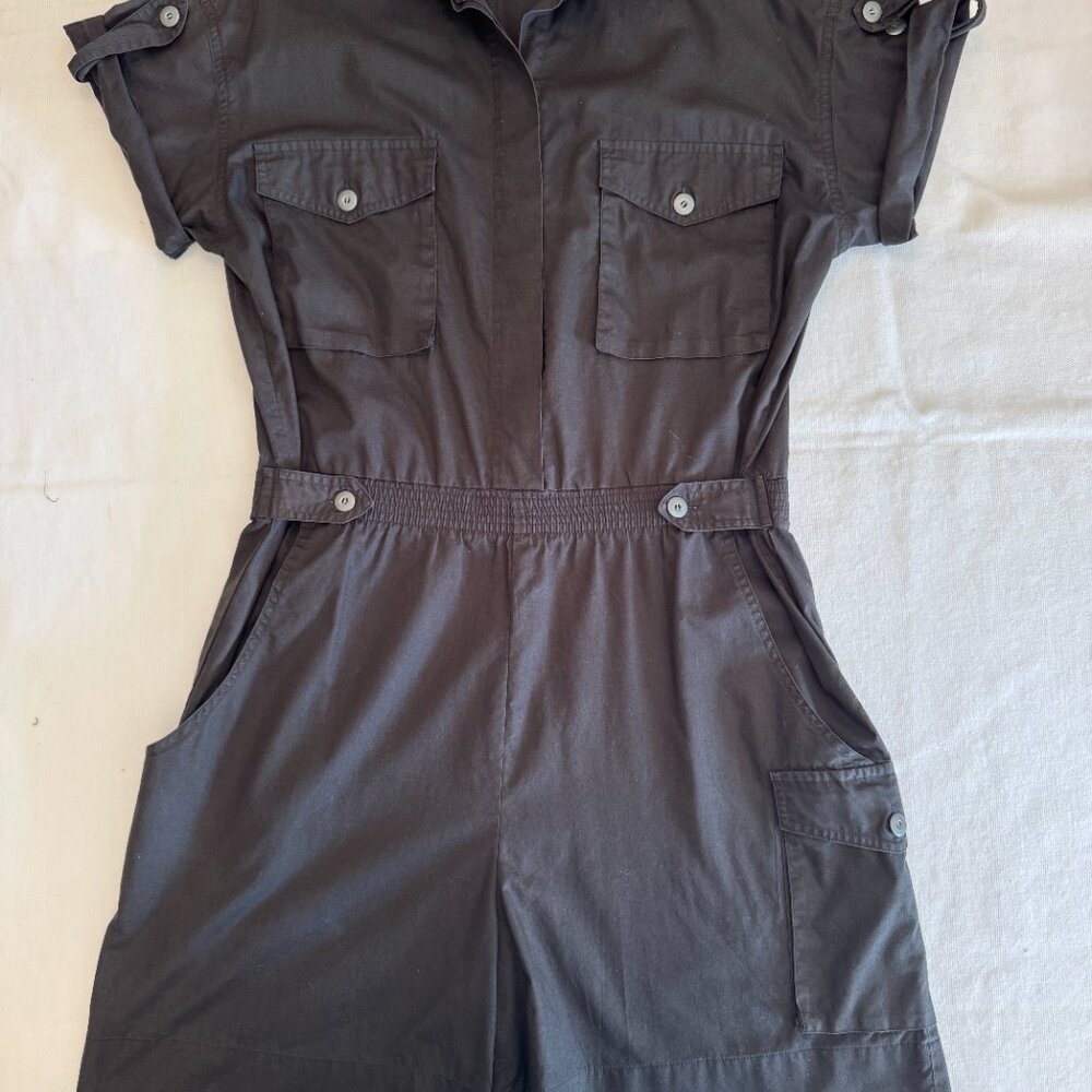 80's black short jumpsuit